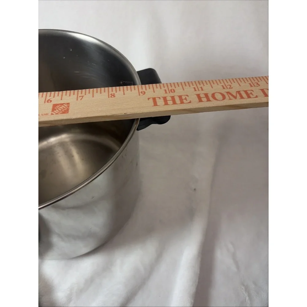 Vintage‎ Farberware Aluminum Clad 6 Qt Stock Pot w Lid  Bottom NYC-USA